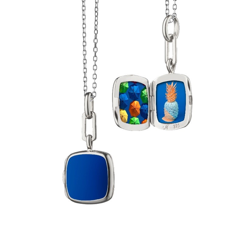 Monica Rich Kosann Blue Enamel Cushion Locket