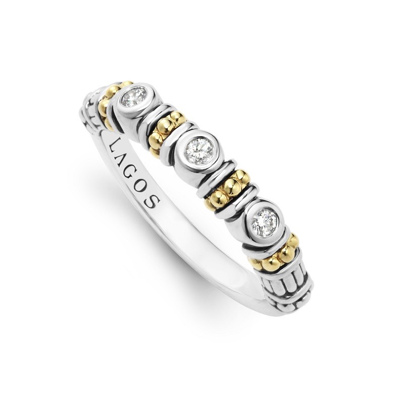 Lagos Three Diamond Stacking Ring