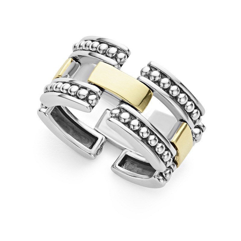 Lagos Gold Caviar Link Ring