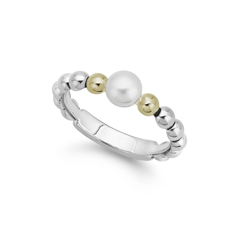 Lagos Pearl Two Tone Ring