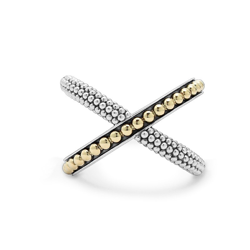 Lagos X Gold Beaded Ring