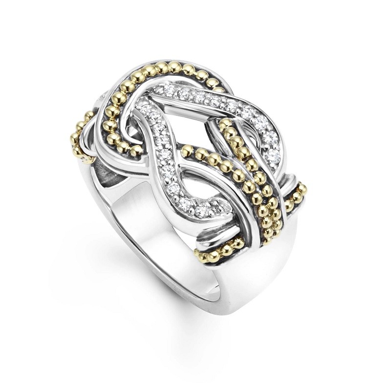 Lagos Newport Knot Diamond Statement Ring