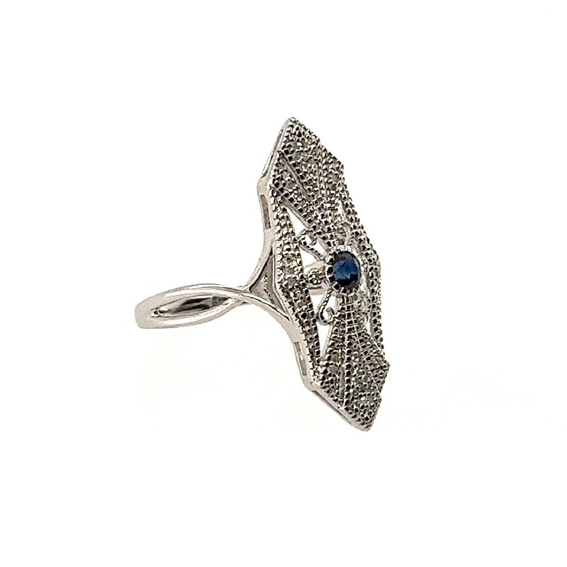 Sterling Silver Blue Sapphire Ring