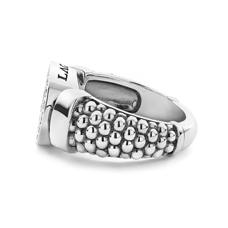 Lagos Diamond Circle Caviar Ring