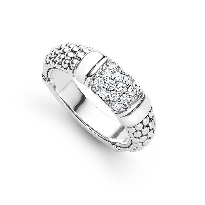 Lagos Signature Caviar 6mm Diamond Ring