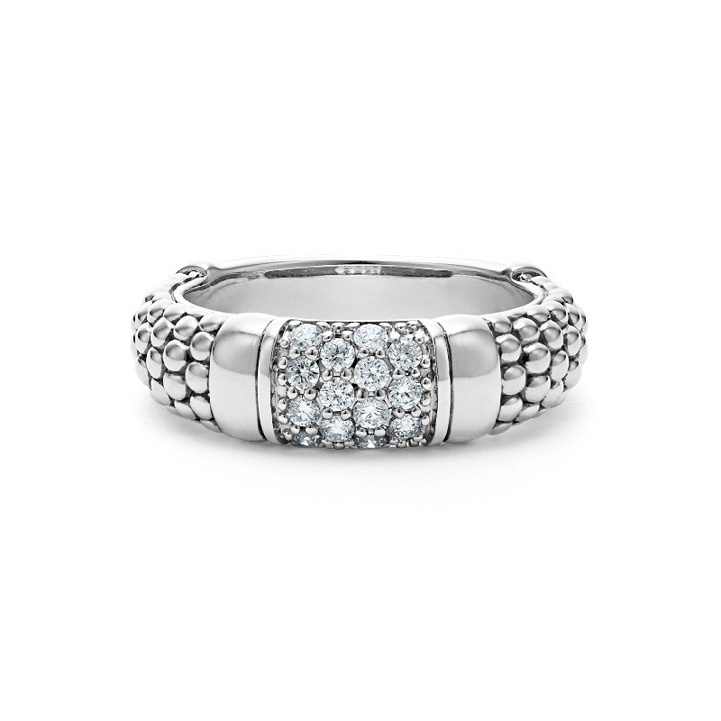 Lagos Signature Caviar 6mm Diamond Ring