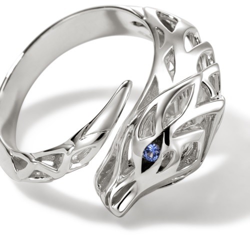 John Hardy Naga Bypass Ring with Blue Sapphires
