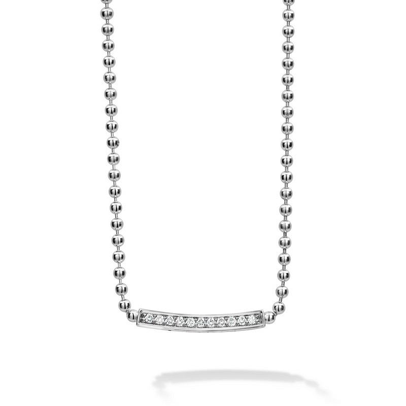 Lagos Small Diamond Station Beaded Necklace