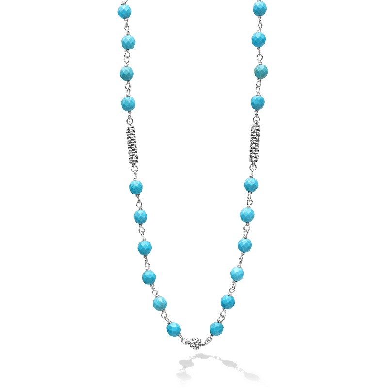 Lagos Caviar Icon Turquoise Beaded Necklace
