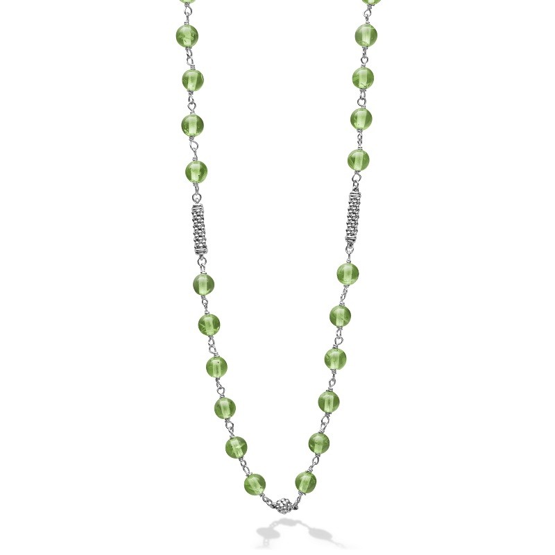 Lagos Caviar Icon Peridot Beaded Necklace