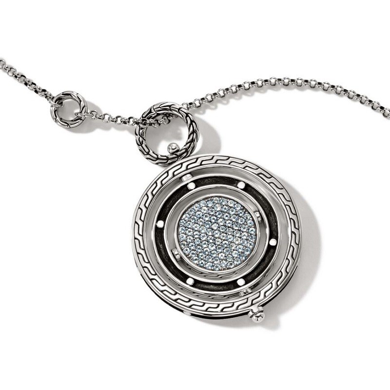 John Hardy Aquamarine Moon Door Pendant Necklace