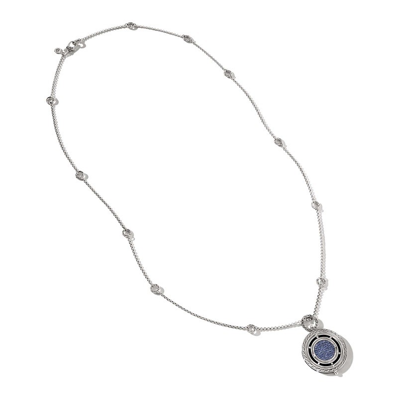 John Hardy Blue Sapphire Moon Door Pendant Necklace