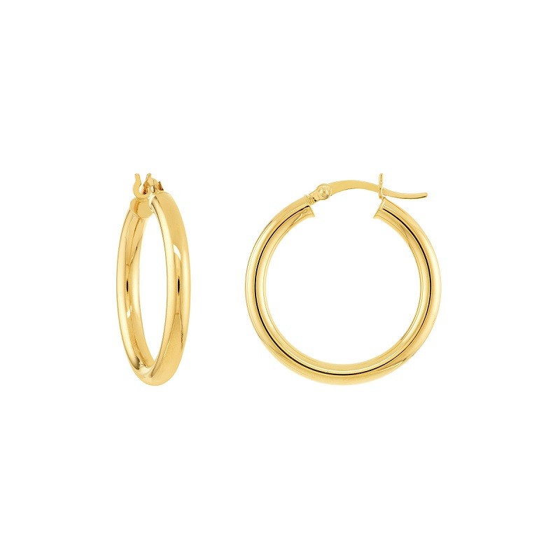 Polished 10KY Hoops 3X25MM