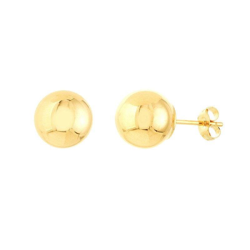 8mm 14kt Yellow Gold Ball Stud Earrings