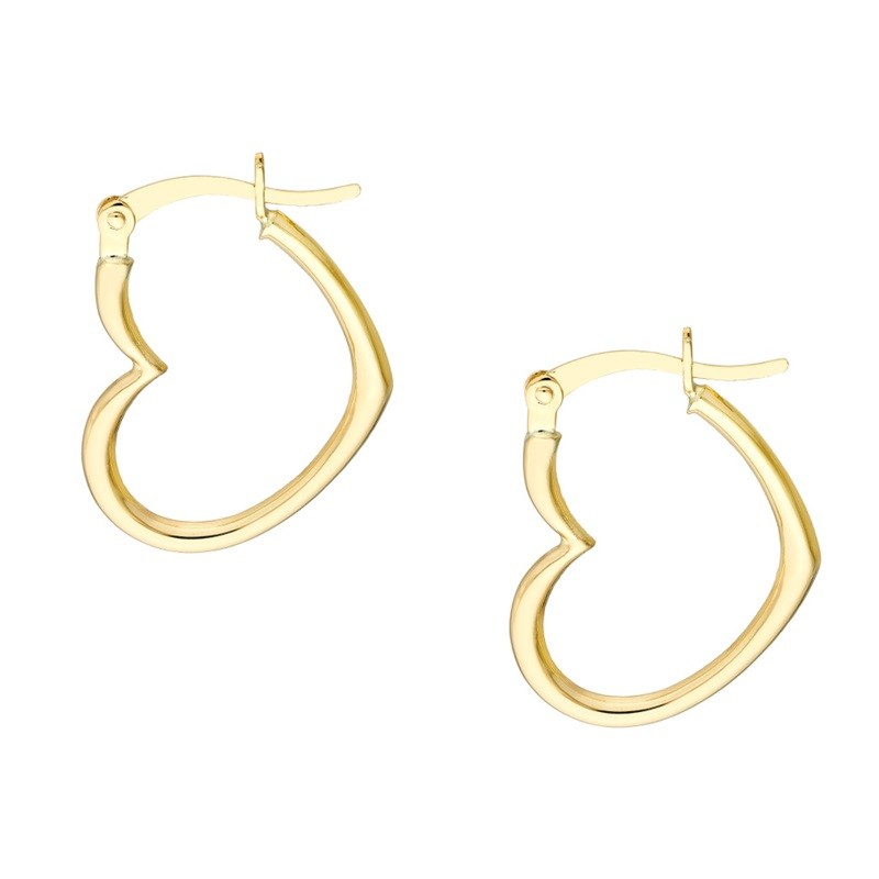 Heart Hoops in 14K Yellow Gold