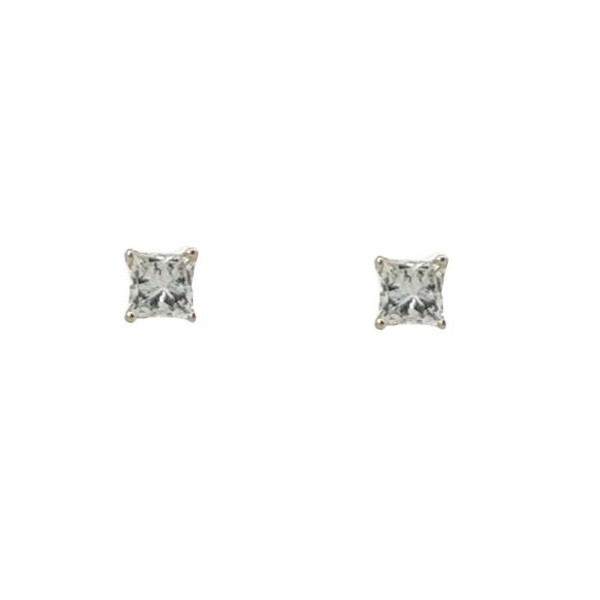 0.25CT PRINCESS CUT DIAMOND STUDS IN 14KW