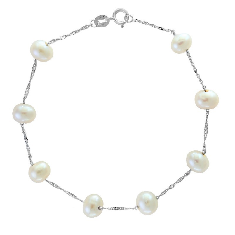 14W Tin Cup Pearl Bracelet