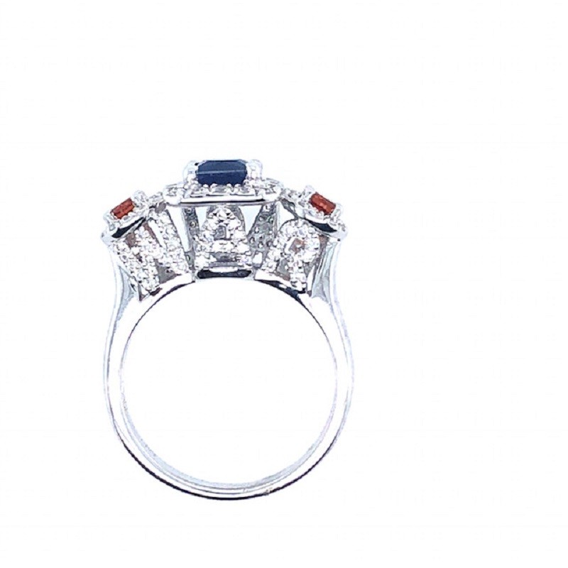 STERLING SILVER  WAR EAGLE RING WITH DIAMONDS