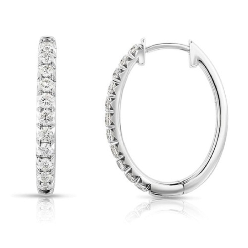 14KW 0.50CT OVAL HOOPS