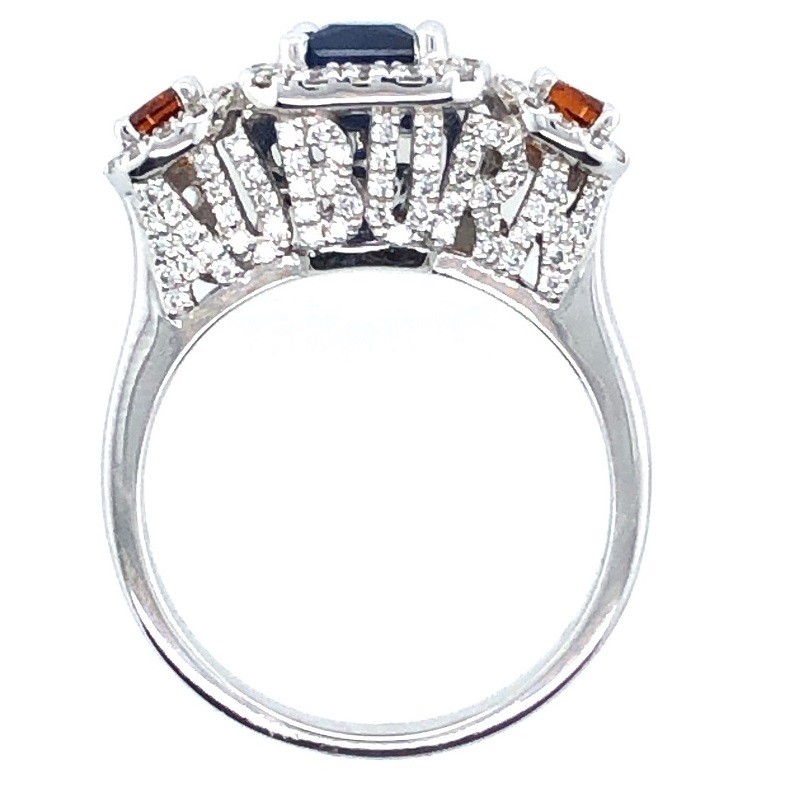 Auburn Tigers Ring with Diamonds in White Gold
