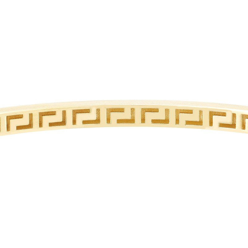 14KY Square Bangle with Greek Inside