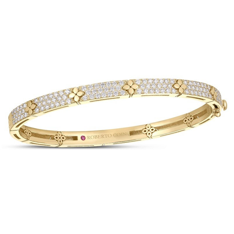 Roberto Coin 18K Love in Verona Narrow Diamond Bangle