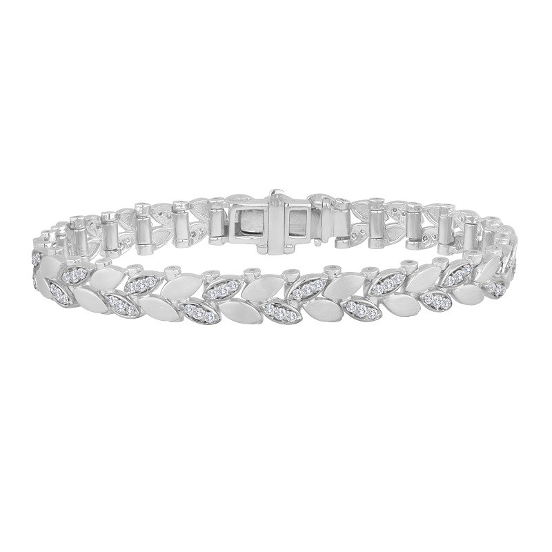 Complete Leaf Bracelet with Diamonds
