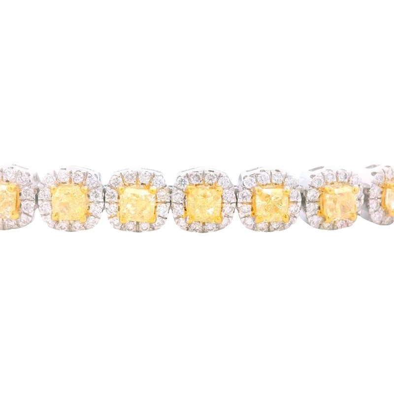 Natural Yellow Diamond Halo Bracelet