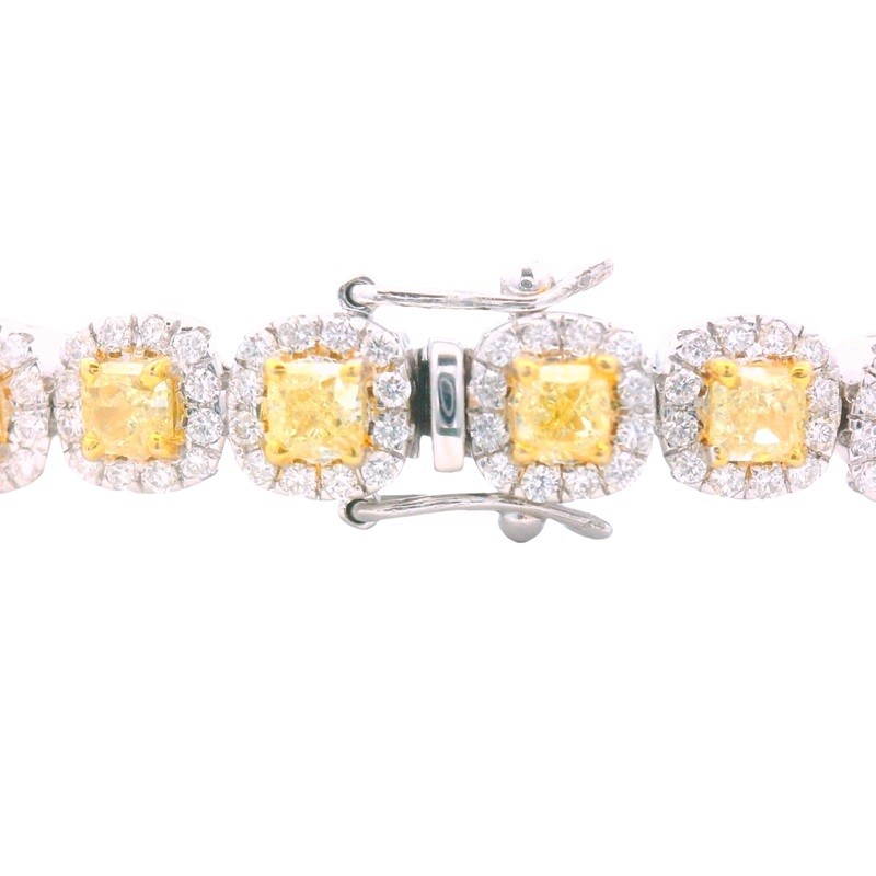 Natural Yellow Diamond Halo Bracelet