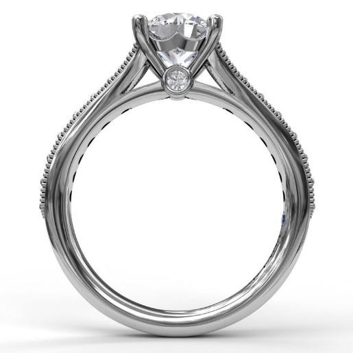 Fana Classic Diamond Engagement Ring with Detailed Milgrain Band