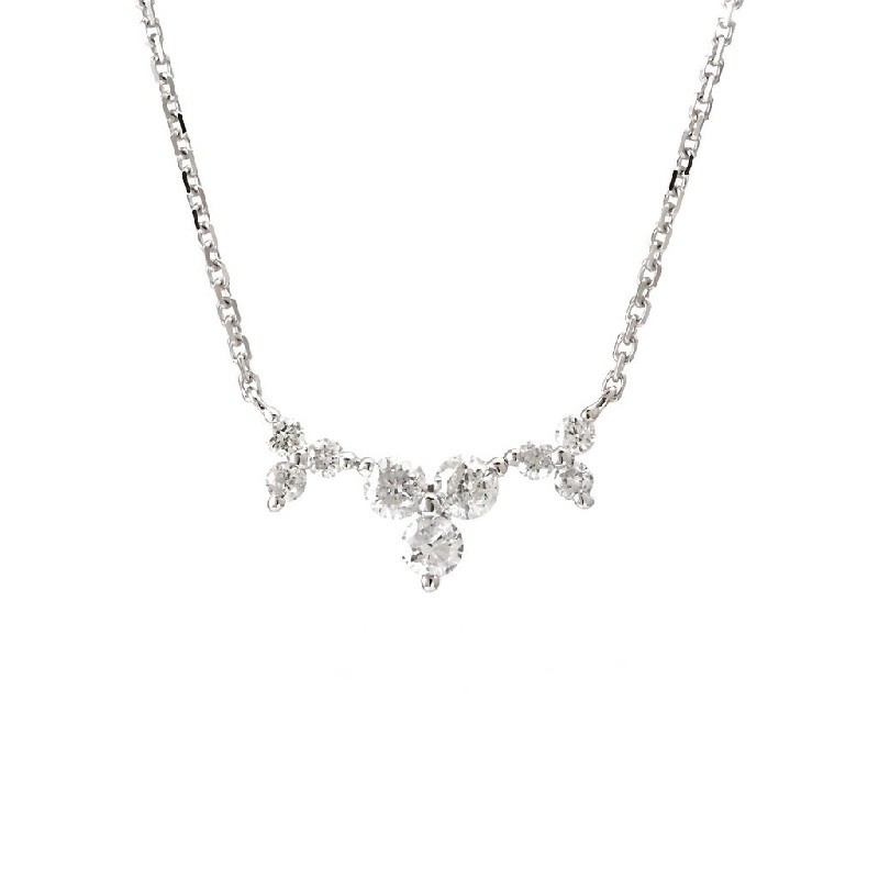 Triple Diamond Station Necklace