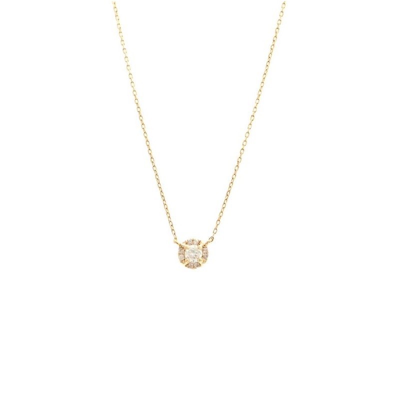 Dainty Diamond Necklace with Halo