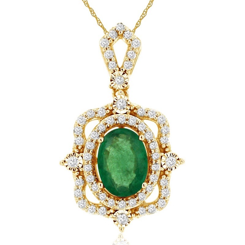 Ornate Emerald and Diamond Necklace