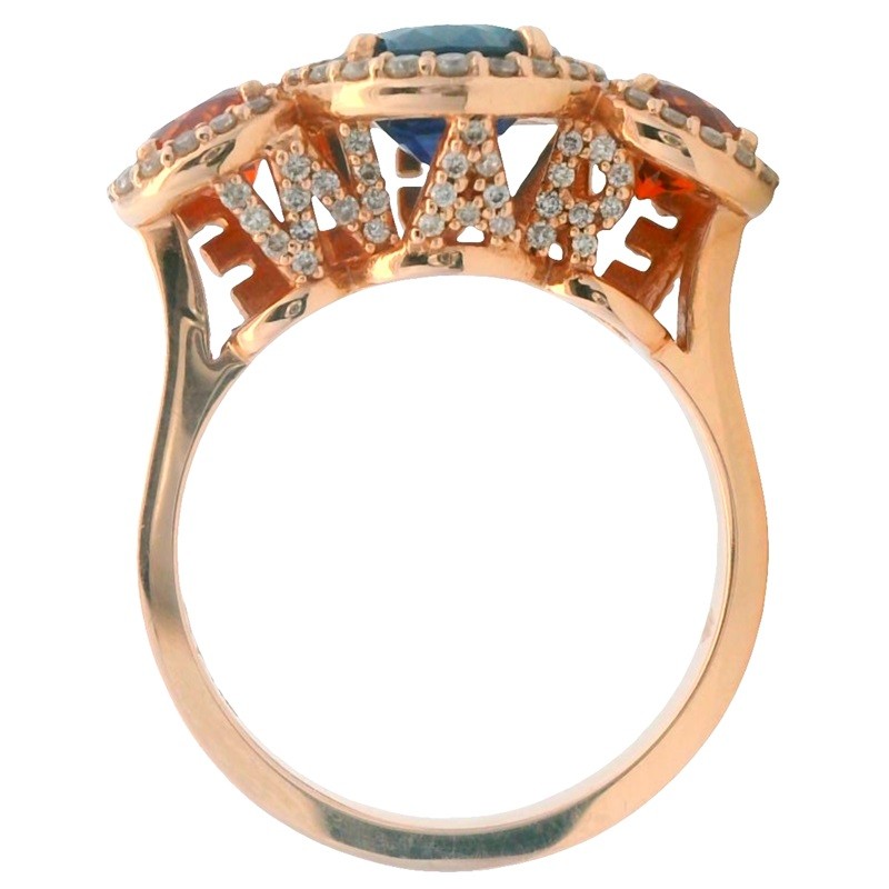 War Eagle Ring with Diamonds in 14K Rose Gold