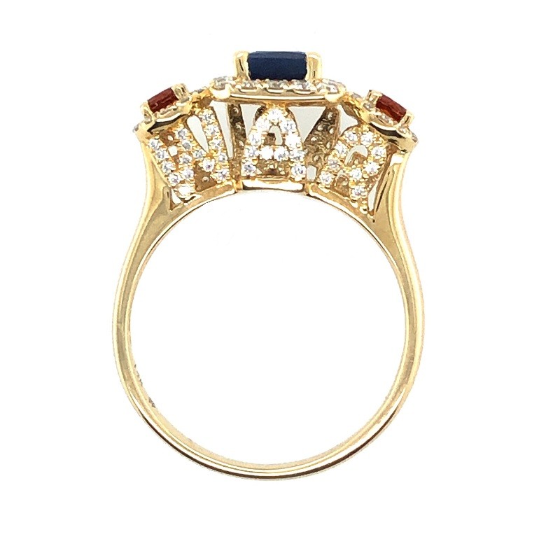 War Eagle Ring with Diamonds in Yellow Gold