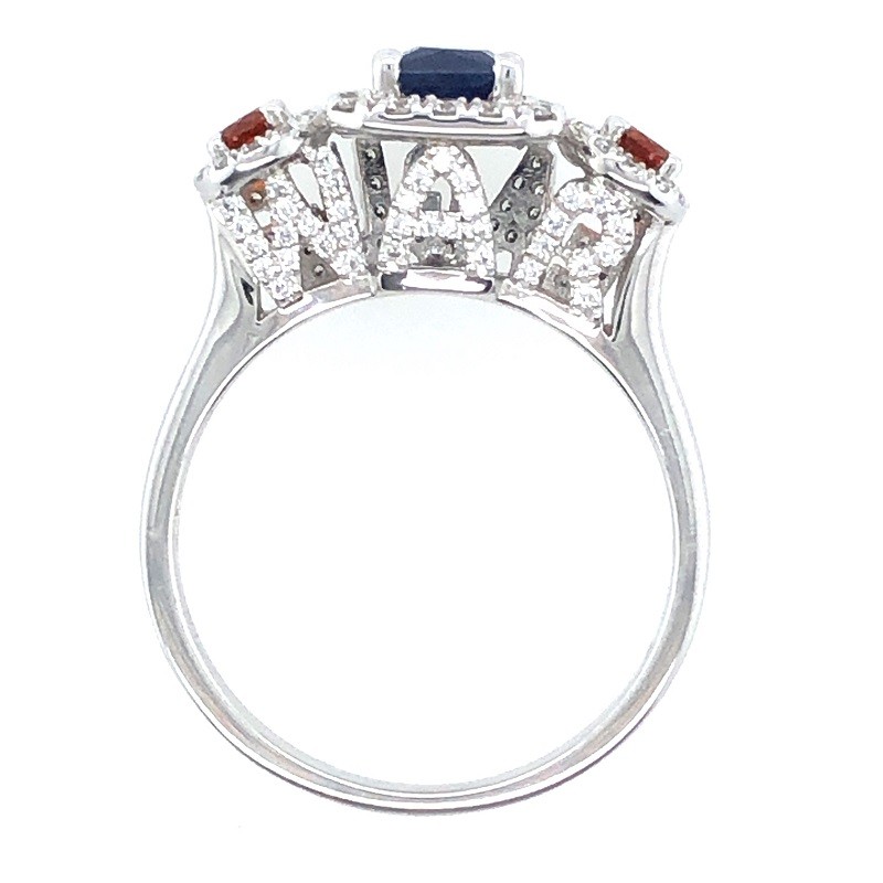 War Eagle Ring with Diamonds in White Gold