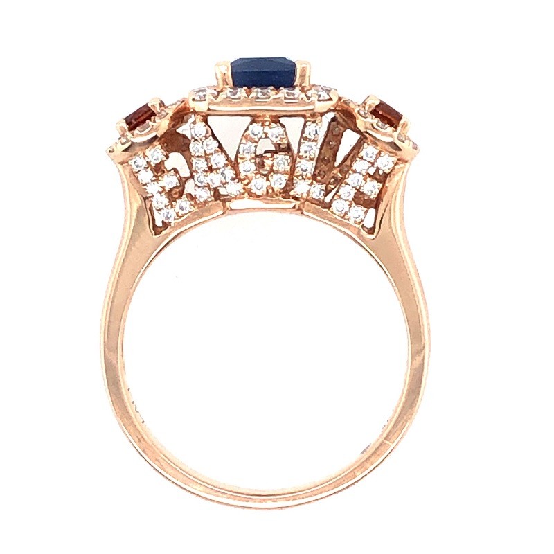 War Eagle Ring with Diamonds in Rose Gold