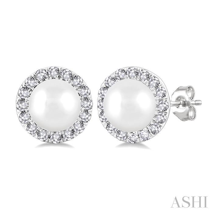 Ashi Pearl and Diamond Halo Earrings