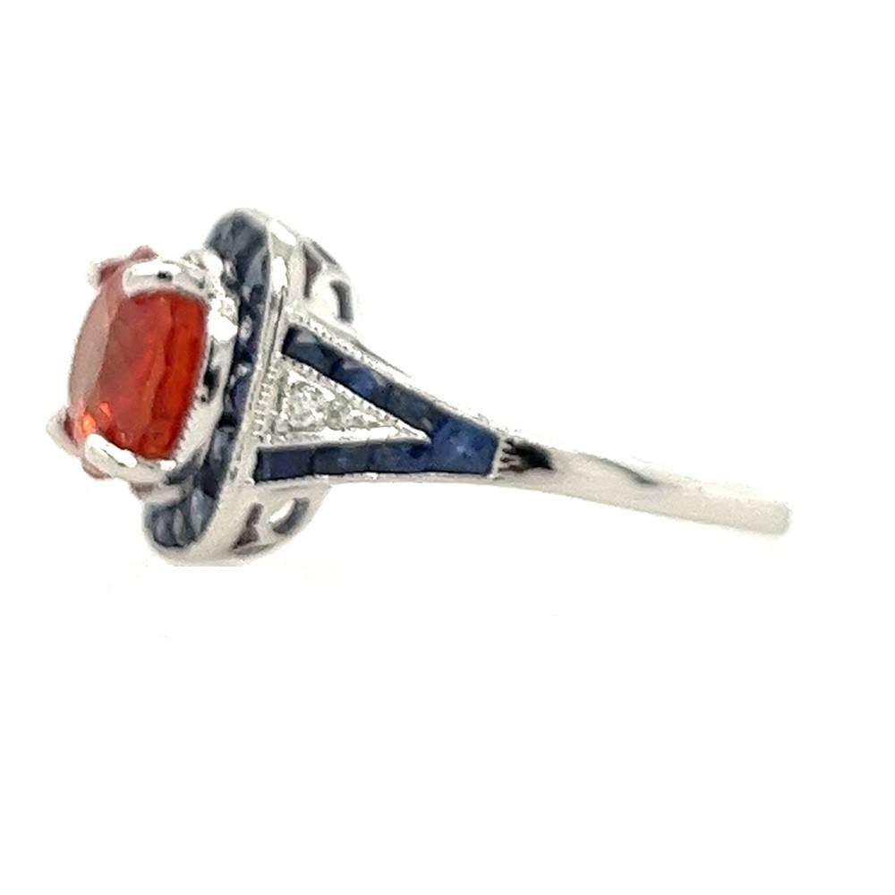 Spirit Ring with Blue Sapphire Halo