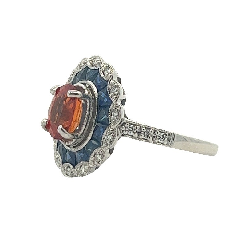 Oval Spirit Ring with Double Fancy Halo