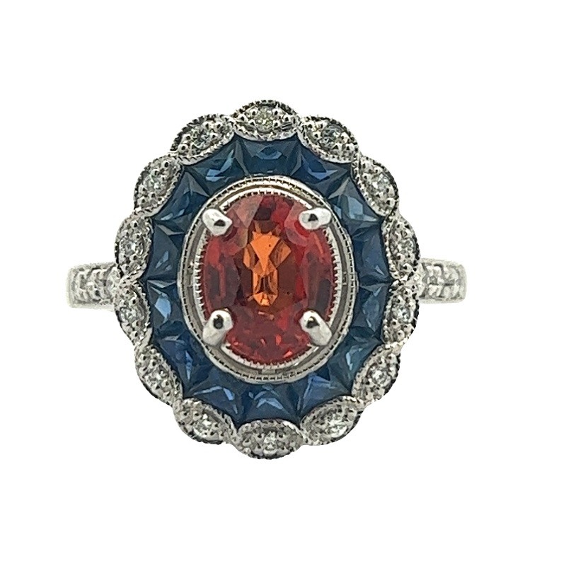 Oval Spirit Ring with Double Fancy Halo