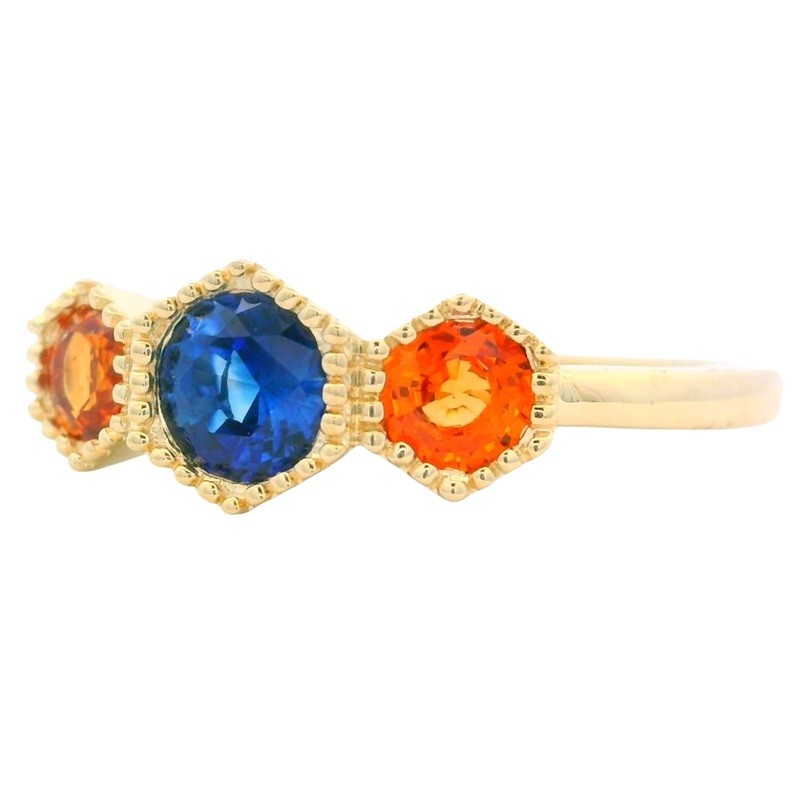Three Stone Sapphire Spirit Ring