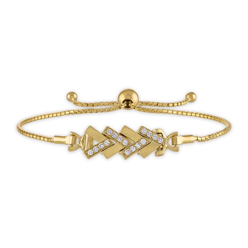 Diamond Herringbone Bolo Bracelet