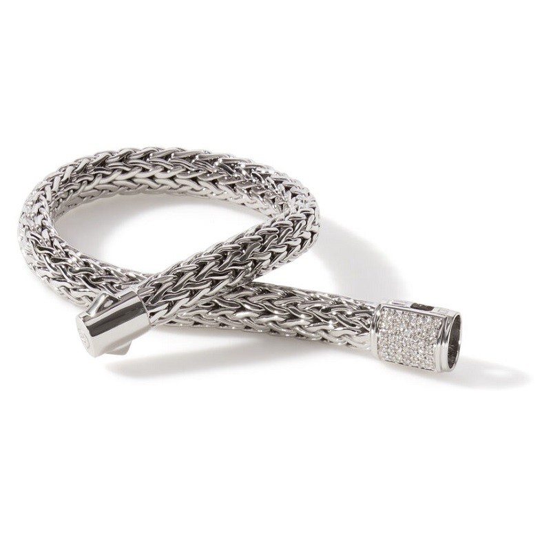 John Hardy 7.5mm Classic Chain Bracelet with Diamonds