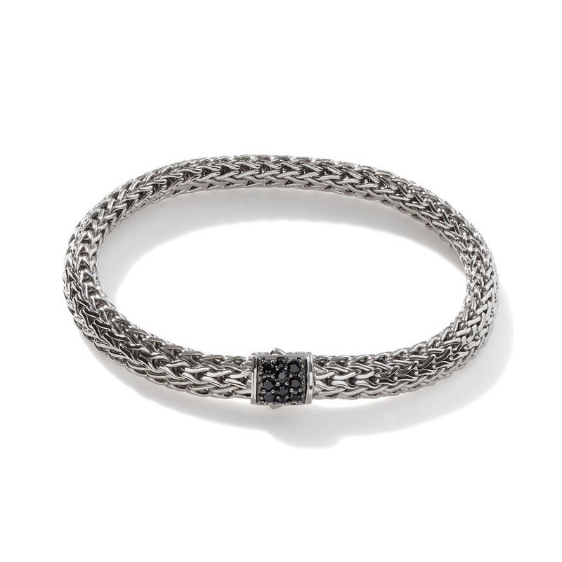 John Hardy Classic Chain 6.5mm Bracelet with Black Sapphire