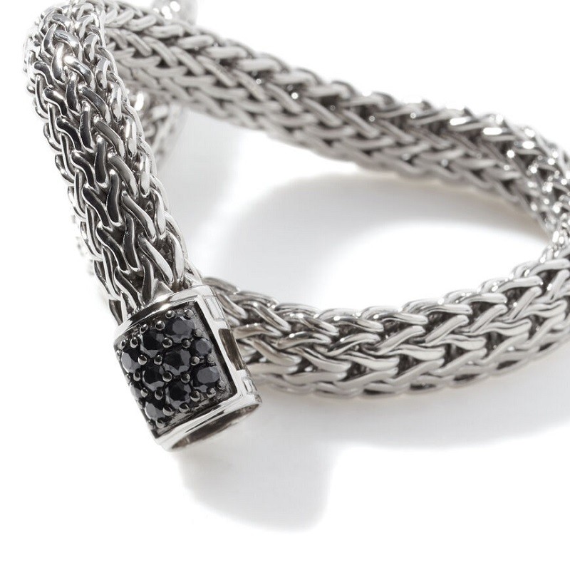 John Hardy Classic Chain 6.5mm Bracelet with Black Sapphire