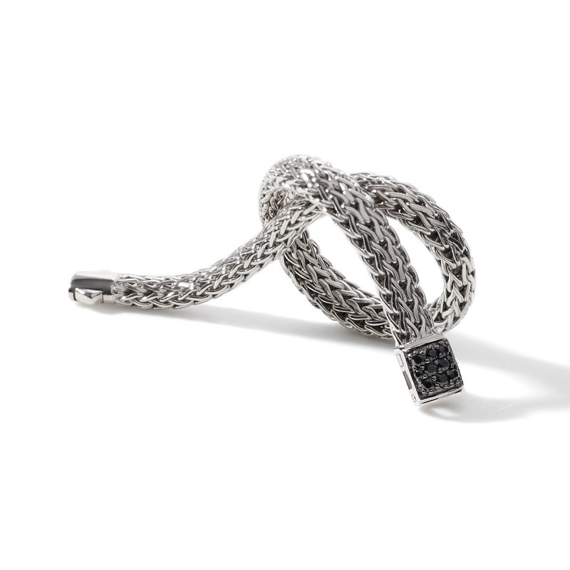 John Hardy Classic Chain 6.5mm Bracelet with Black Sapphire