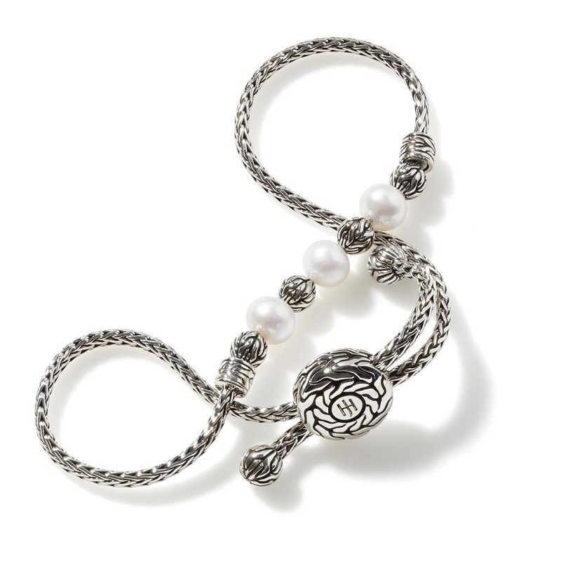 John Hardy Pull Through Bracelet with Pearl