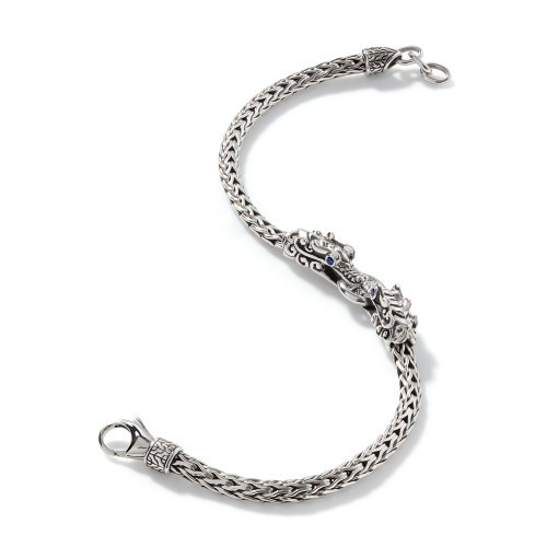 John Hardy Naga Double Dragon Bracelet with Blue Sapphires