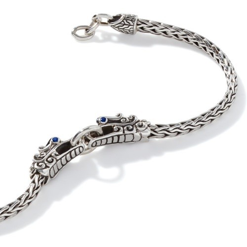John Hardy Naga Double Dragon Bracelet with Blue Sapphires